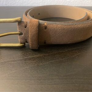 Goodfellow & Co Brown Suede Belt with Brass Buckle